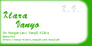 klara vanyo business card